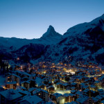 Panorama notturno di Zermatt